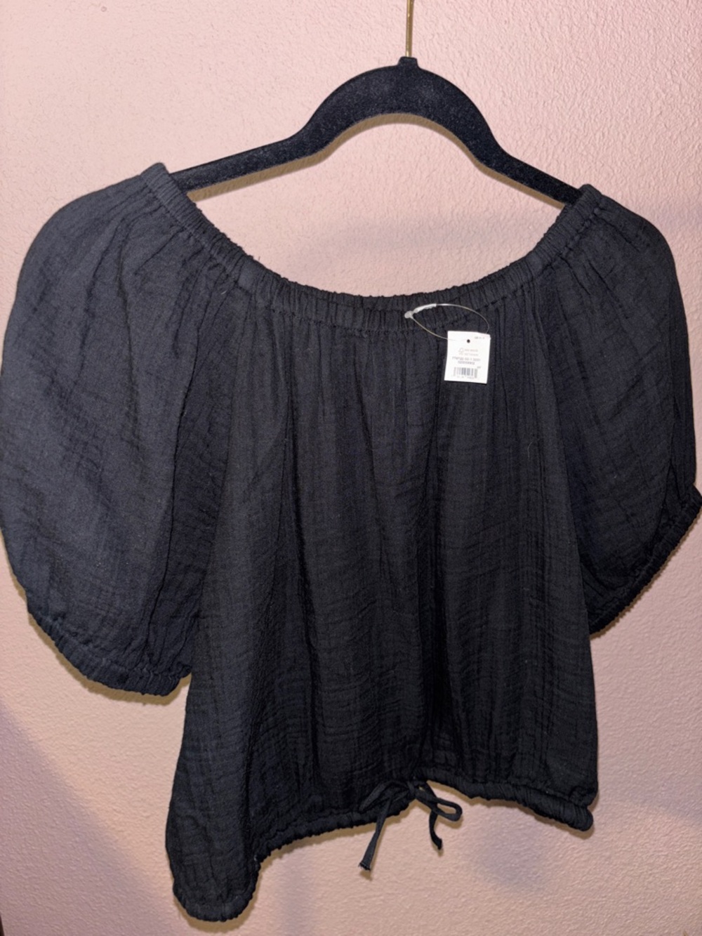 NWT Gap Black Peasant Top - Size Small